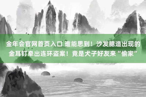 金年会官网首页入口 谁能思到！沙发臆造出现的金耳钉牵出连环盗案！竟是犬子好友来“偷家”