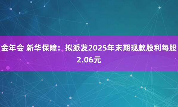 金年会 新华保障：拟派发2025年末期现款股利每股2.06元