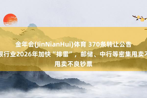 金年会(JinNianHui)体育 370条转让公告背后：银行业2026年加快“排雷”，邮储、中行等密集甩卖不良钞票