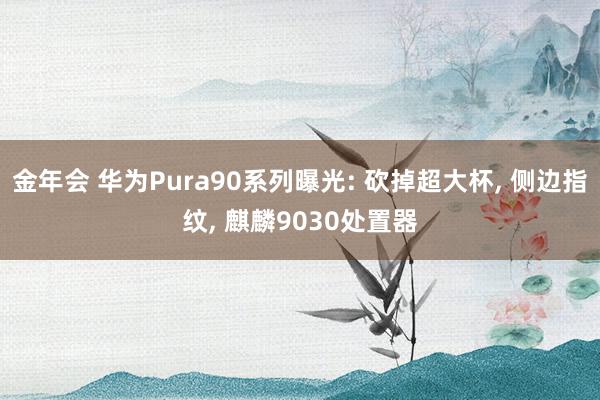 金年会 华为Pura90系列曝光: 砍掉超大杯， 侧边指纹， 麒麟9030处置器