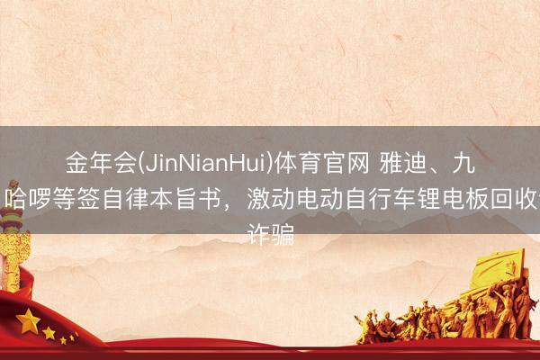 金年会(JinNianHui)体育官网 雅迪、九号、哈啰等签自律本旨书，激动电动自行车锂电板回收诈骗