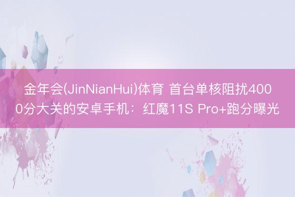 金年会(JinNianHui)体育 首台单核阻扰4000分大关的安卓手机：红魔11S Pro+跑分曝光