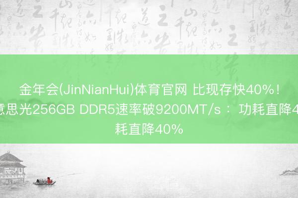 金年会(JinNianHui)体育官网 比现存快40%！好意思光256GB DDR5速率破9200MT/s ：功耗直降40%