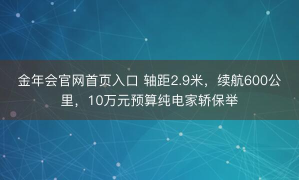 金年会官网首页入口 轴距2.9米，续航600公里，10万元预算纯电家轿保举