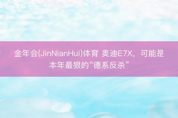金年会(JinNianHui)体育 奥迪E7X，可能是本年最狠的“德系反杀”